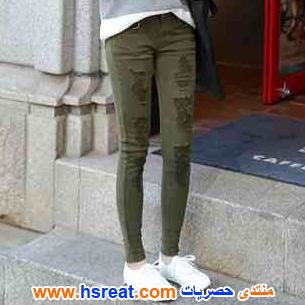 بناطيل-جينز-حريمي-باللون-الزيتي-4.jpg