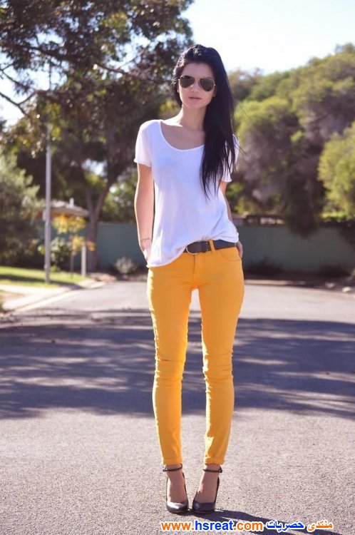 بناطيل-جينز-ليكرا-حريمي-باللون-الأصفر-10.jpg