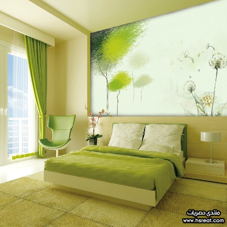 غرف نوم مودرن خضراء.jpg